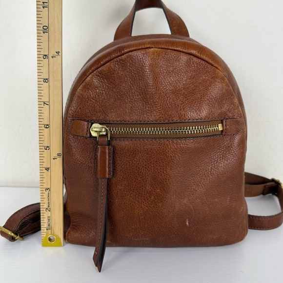 Fossil Brown Leather Cowhide Backpack main image 5